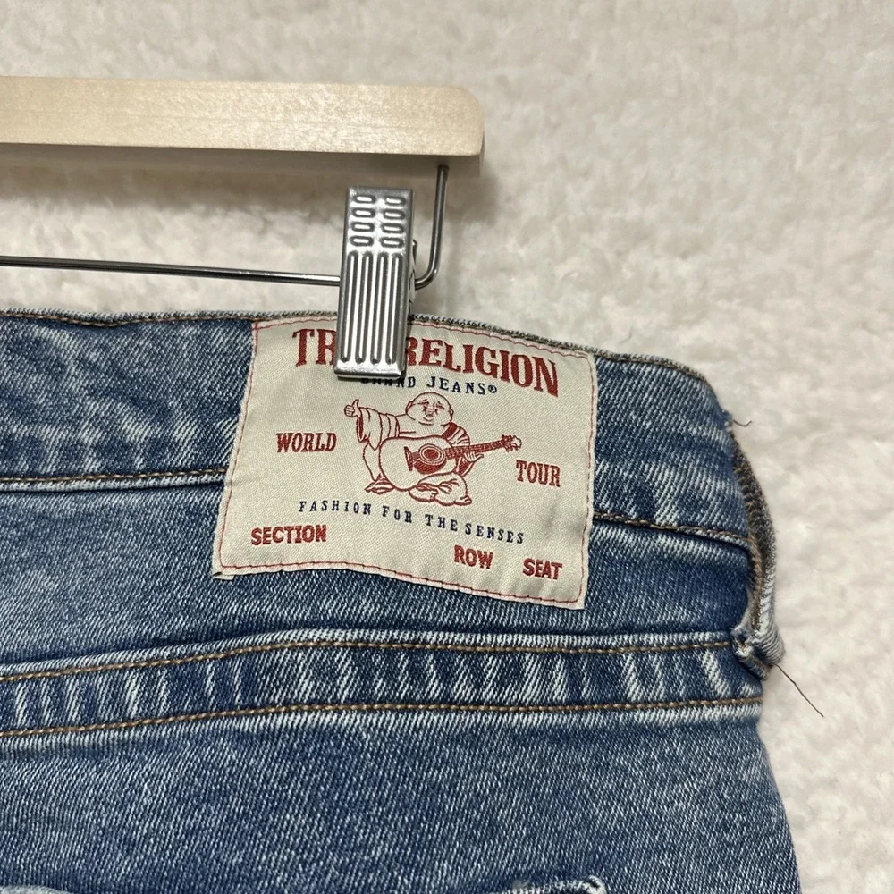 True Religion Men's Jeans Size 38‎ Ricky No Flap Relaxed Straight Denim Blue